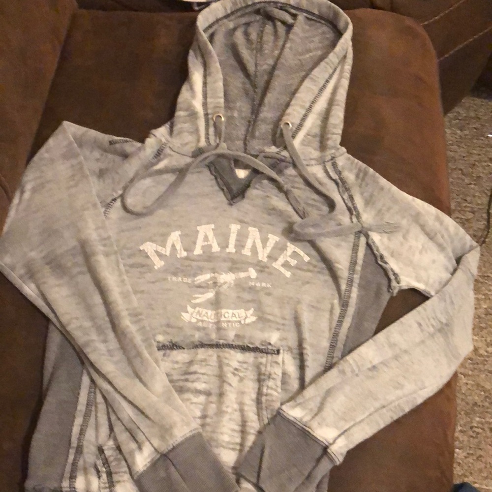 Grey pull over hoodie